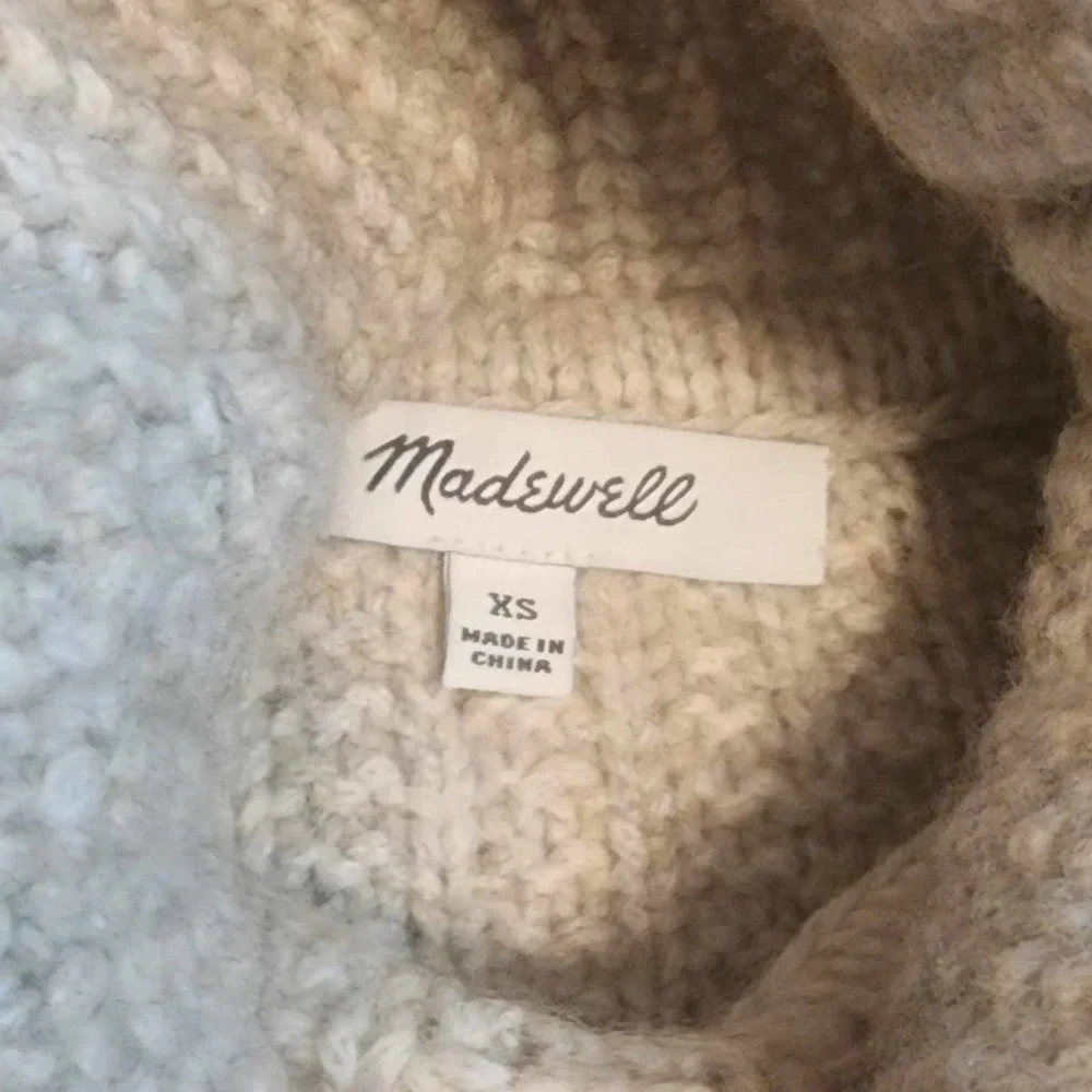 Madewell Chunky Turtleneck Sweater - XS - Wool Blend - Tan